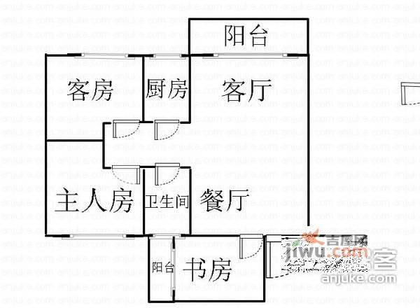 金燕花苑3室2厅1卫110㎡户型图