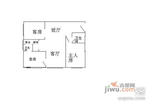 南天广场3室2厅1卫户型图