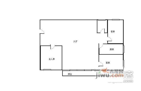 南天广场3室2厅1卫户型图