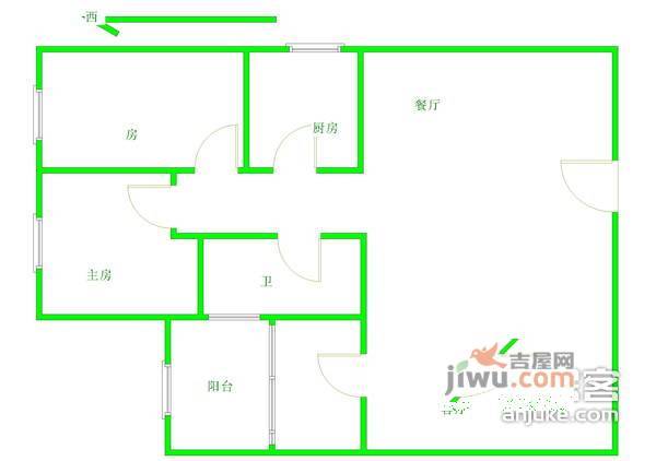 赛拉维小区3室2厅1卫106㎡户型图