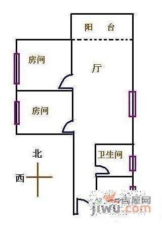 金丽楼2室1厅1卫76㎡户型图