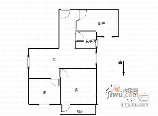 金丽楼2室1厅1卫76㎡户型图