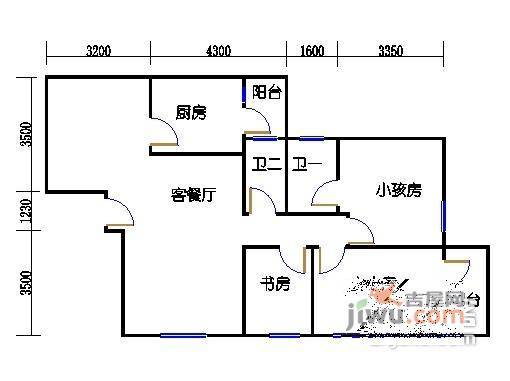 金丽楼3室2厅1卫户型图