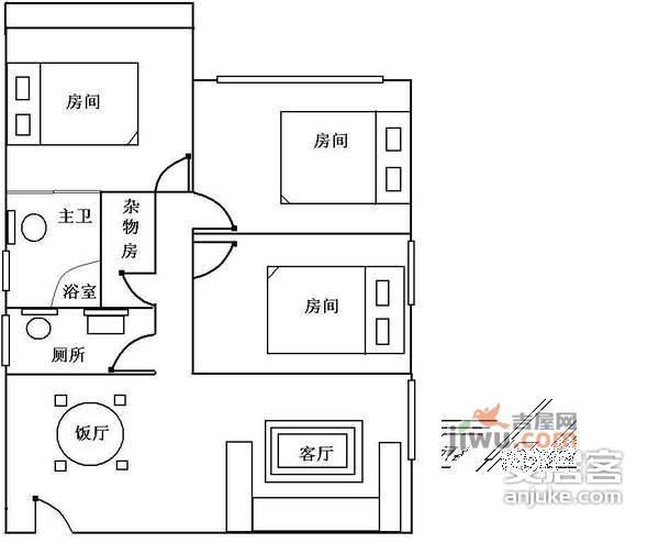 金丽楼3室2厅2卫113㎡户型图