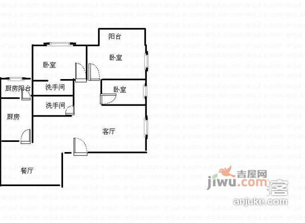 金丽楼3室2厅1卫户型图