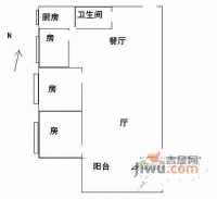 富景花园3室1厅1卫113㎡户型图