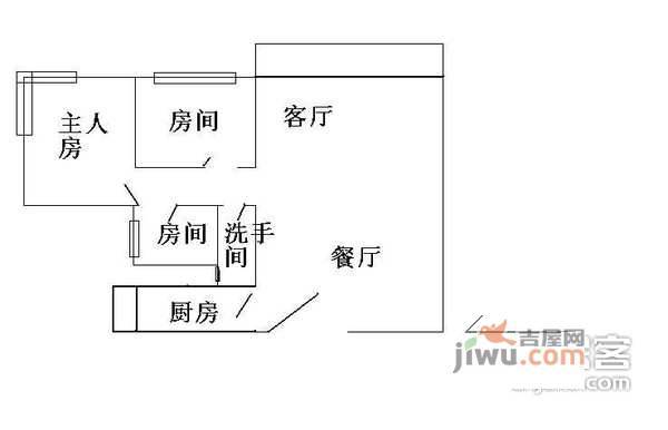 富力阳光美居3室1厅1卫97㎡户型图