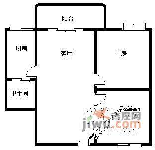 富力阳光美居2室1厅1卫63㎡户型图