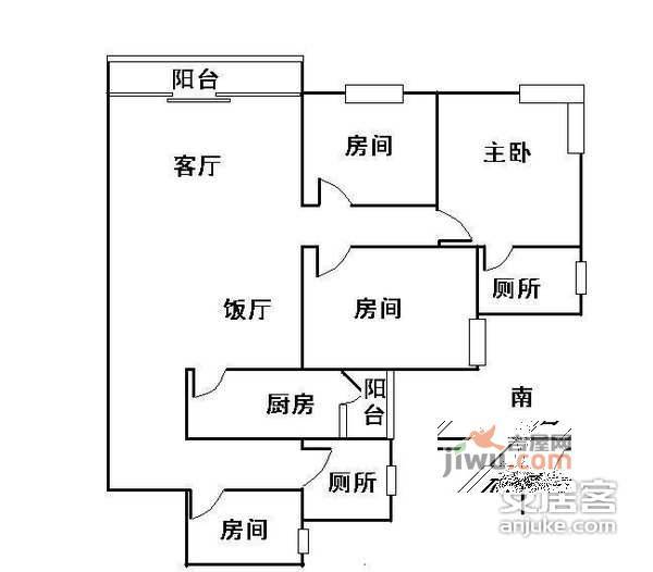 富力阳光美居4室2厅2卫170㎡户型图