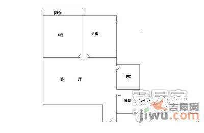 富力阳光美居2室2厅1卫74㎡户型图