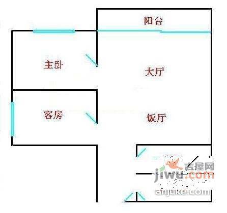 侨乐新村2室1厅1卫82㎡户型图