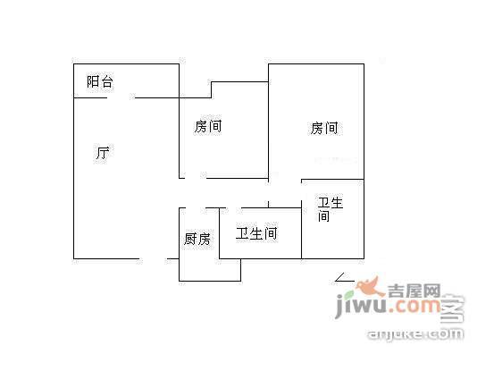 侨乐新村2室2厅1卫82㎡户型图