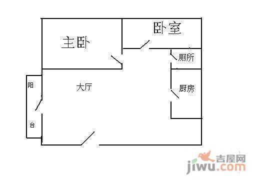 侨乐新村2室1厅1卫82㎡户型图