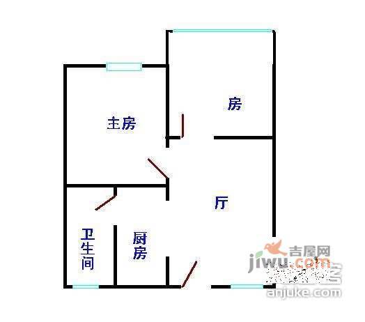 侨乐新村2室1厅1卫82㎡户型图