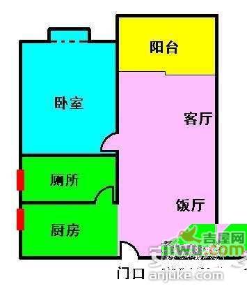 加怡花园1室1厅1卫户型图