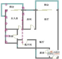 金逸雅居3室1厅1卫105㎡户型图