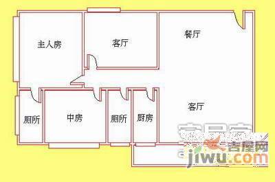 愉景雅苑3室2厅2卫户型图