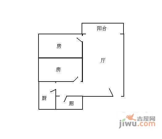 愉景雅苑2室1厅1卫75㎡户型图