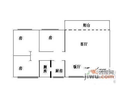 愉景雅苑3室2厅1卫98㎡户型图