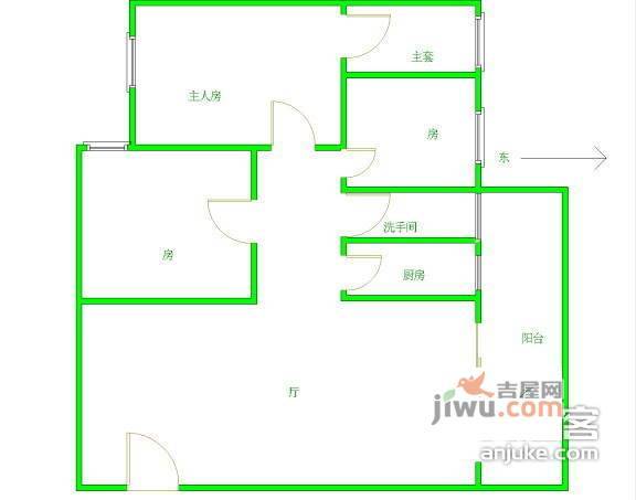 愉景雅苑3室2厅2卫户型图