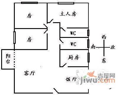 乐怡居3室1厅1卫114㎡户型图