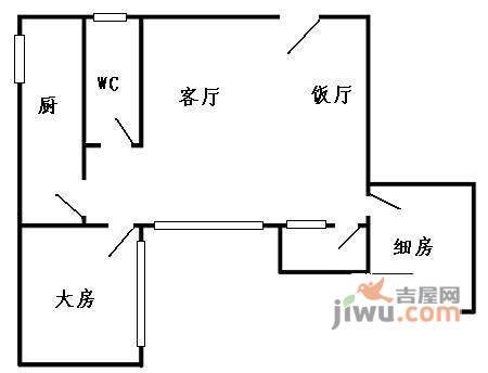 乐怡居2室1厅1卫81㎡户型图