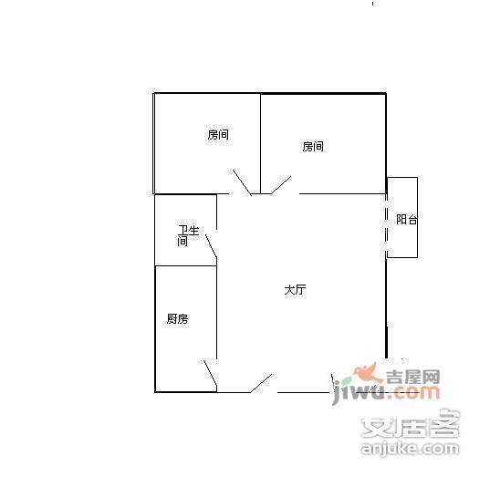 乐怡居2室1厅1卫81㎡户型图