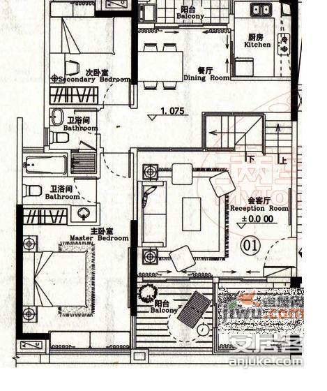 誉峰4室2厅3卫253㎡户型图