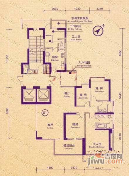 誉峰4室2厅2卫户型图