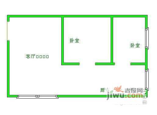 美心花园2室1厅1卫55㎡户型图