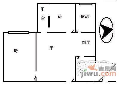 康乃磬苑2室1厅1卫户型图