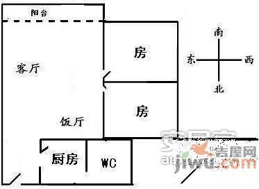 康乃磬苑2室1厅1卫户型图