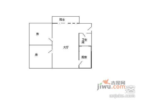 康乃磬苑2室1厅1卫户型图