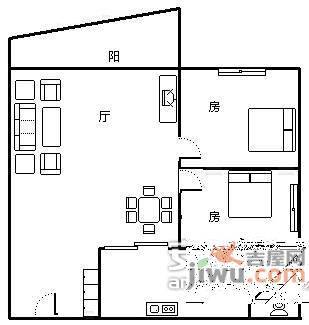 富雅名居2室2厅1卫71㎡户型图