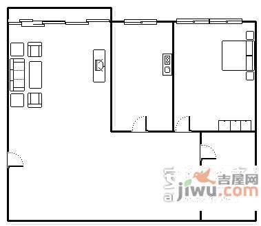 富雅名居2室1厅1卫70㎡户型图