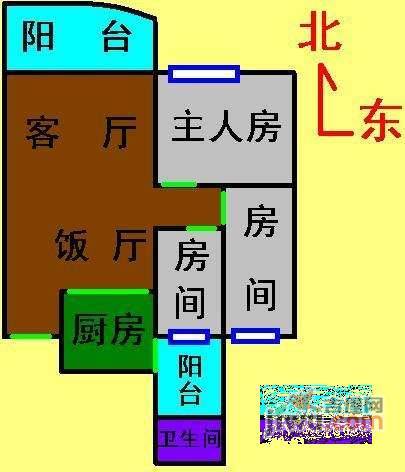 永愉花园3室2厅1卫111㎡户型图