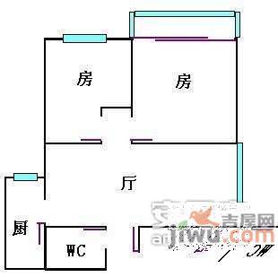 金麓山庄2室2厅1卫77㎡户型图