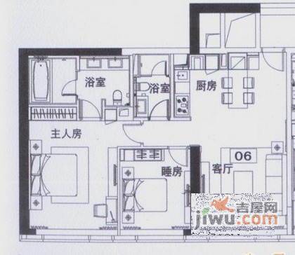 领峰2室2厅2卫119㎡户型图