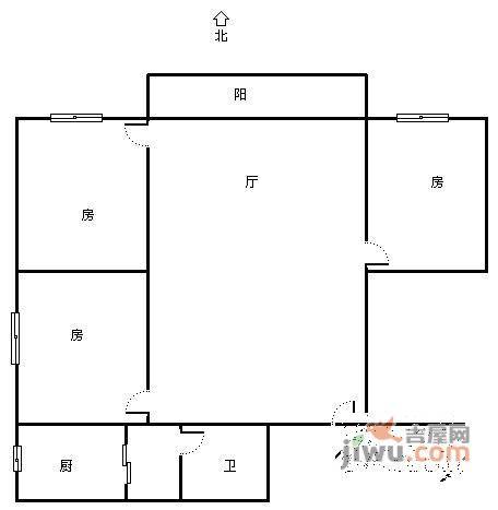 君华又一城3室2厅1卫99㎡户型图