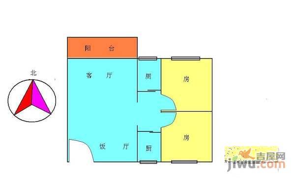 君华又一城2室2厅1卫86㎡户型图