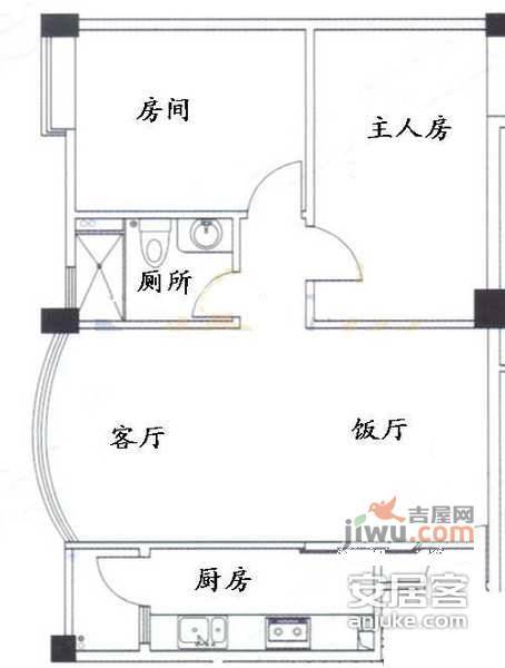 君华又一城2室2厅1卫86㎡户型图