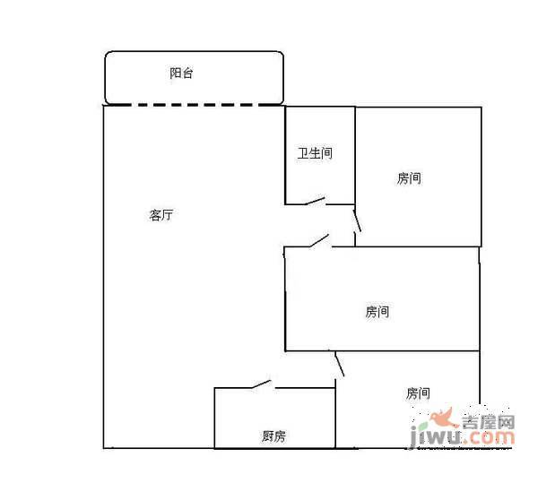 君华又一城3室2厅1卫99㎡户型图