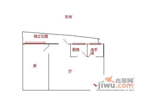 梅花村小区1室1厅1卫43㎡户型图