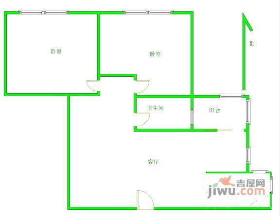 天城广场2室1厅1卫78㎡户型图