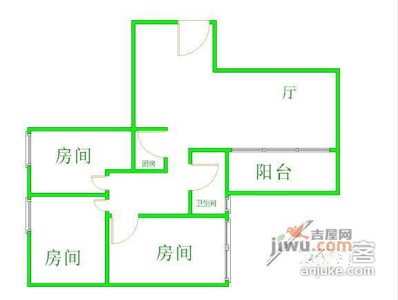 天城广场3室2厅1卫108㎡户型图