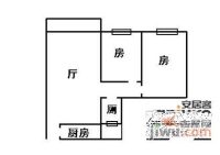 丽江花园华林居2室1厅1卫84㎡户型图