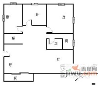 海天花园3室2厅1卫81㎡户型图