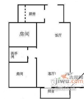 锦城花园2室1厅1卫84㎡户型图