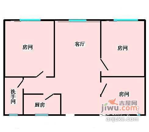 合一国际3室1厅2卫90㎡户型图