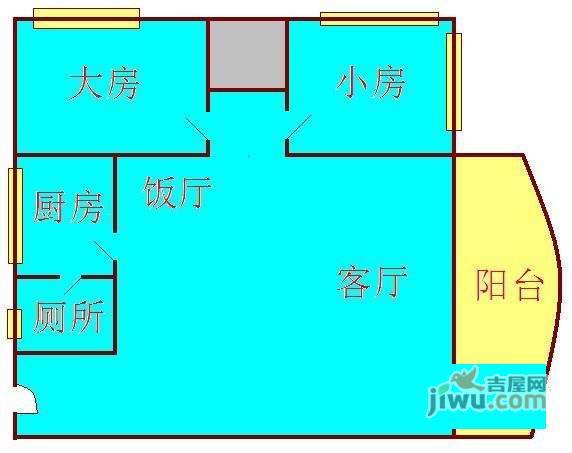 芳村花园2室2厅1卫97㎡户型图